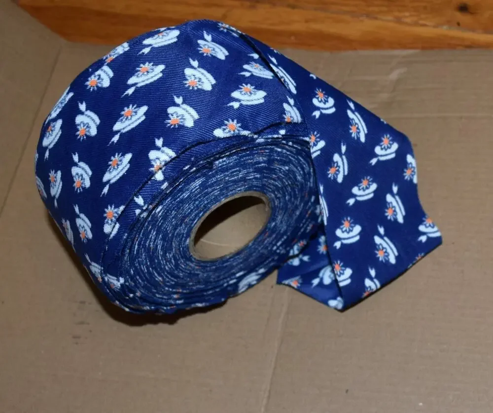 Vtg Blue Roll Stretchy Knit Bias Edging Seam Sewing Trim 2.5